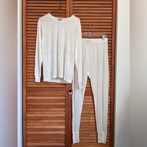 vintage L.L. Bean 100% silk pajama set/long underwear